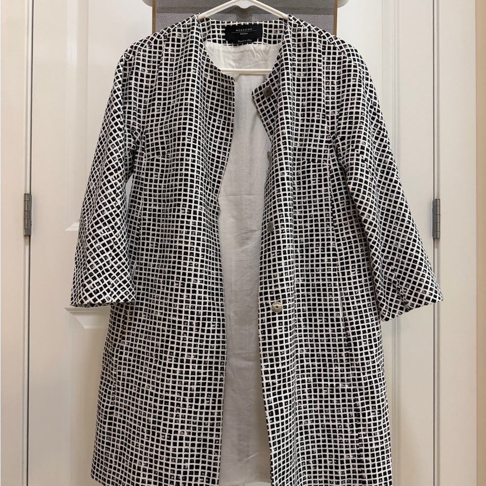 Weekend Max Mara Black & White Textured Coat / Jacket
